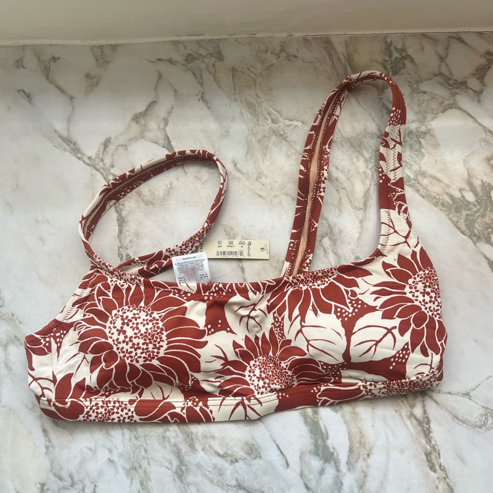 NWT Madewell Bikini Top Floral